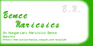 bence maricsics business card